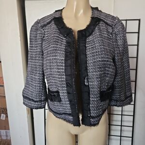 Apostrophe Black and Gray Textured Blazer